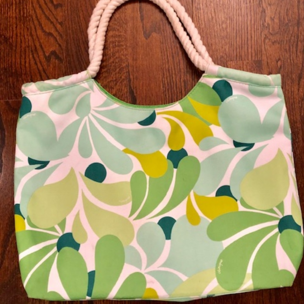 Tropical print beach bag